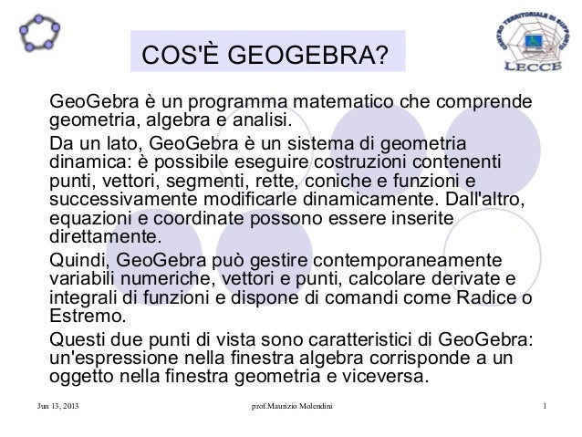 SCARICARE GEOGEBRA PER MAC